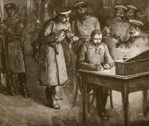 Prinz Alexander unterzeichnet seine Abdankung, 1886